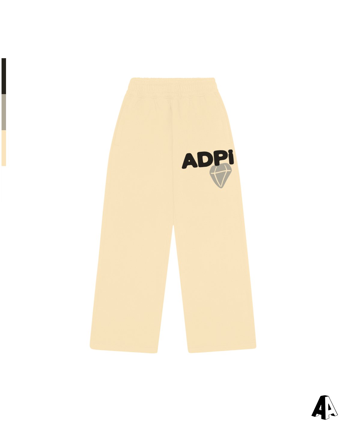 Free Spirit Light Yellow Sweatpants - Alpha Delta Pi - front