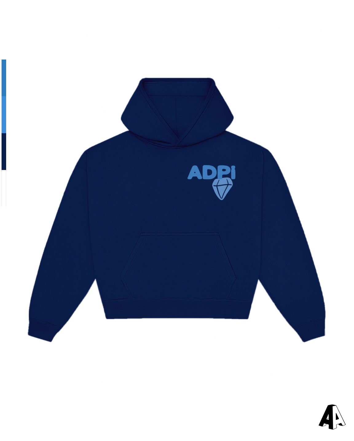 Free Spirit Navy Hoodie - Alpha Delta Pi - front