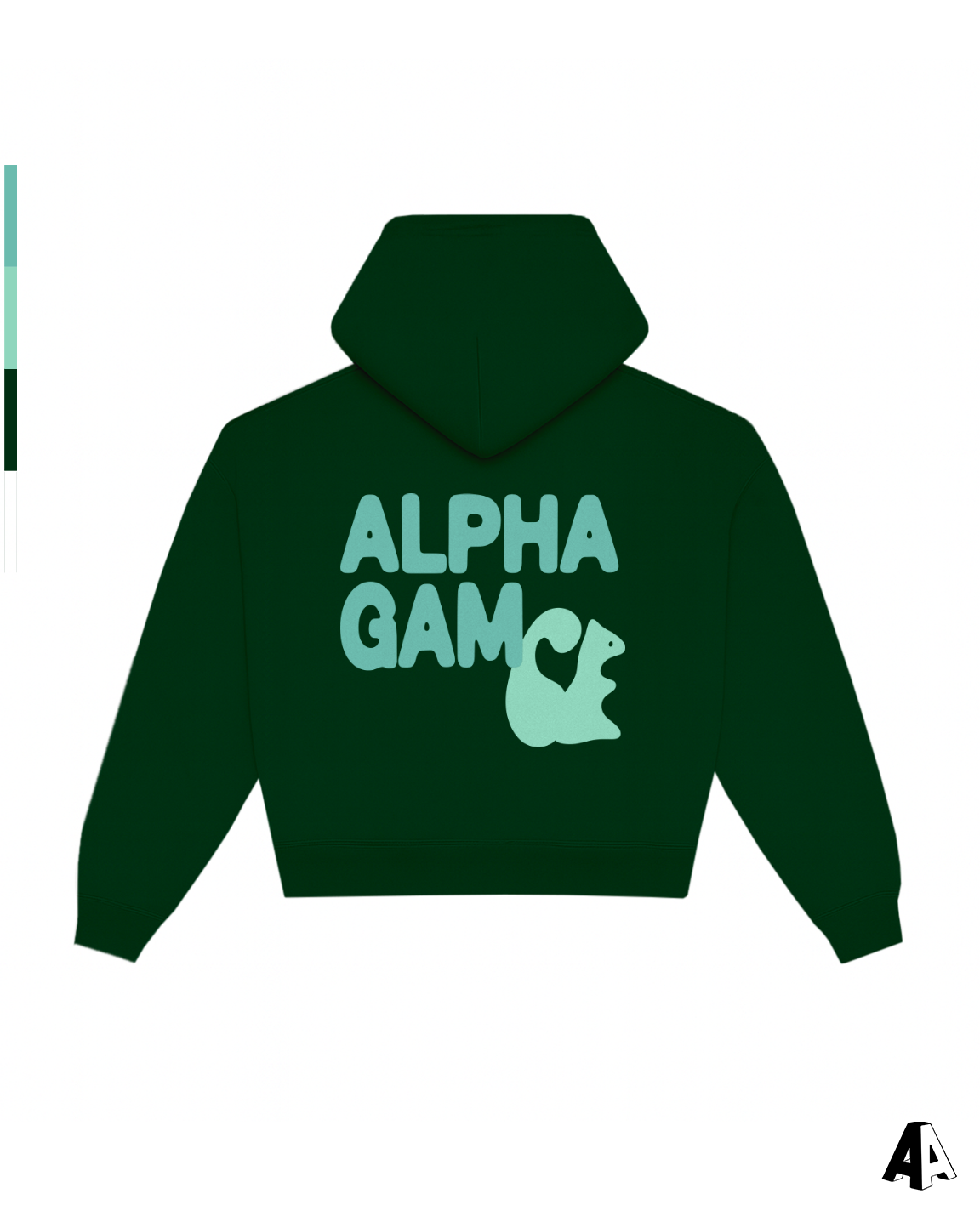 Free Spirit Forest Green Hoodie - Alpha Gamma Delta - back