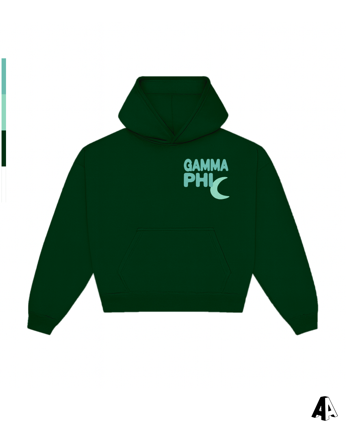 Free Spirit Forest Green Hoodie - Gamma Phi Beta - front