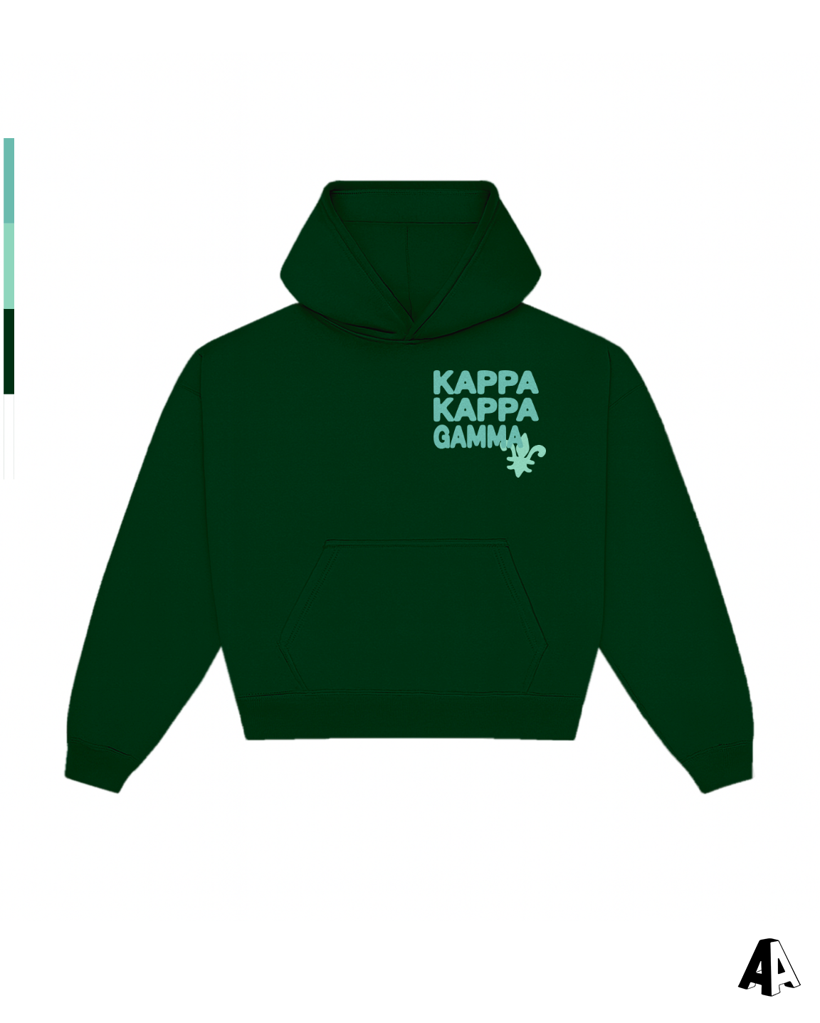 Free Spirit Forest Green Hoodie - Kappa Kappa Gamma - front