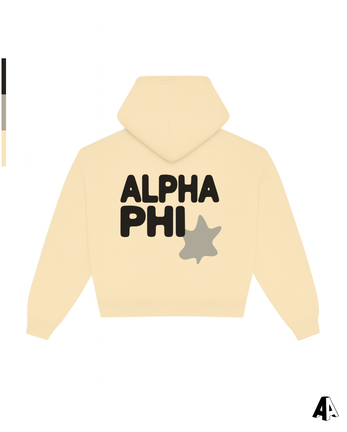 Free Spirit Light Yellow Hoodie - Alpha Phi - back
