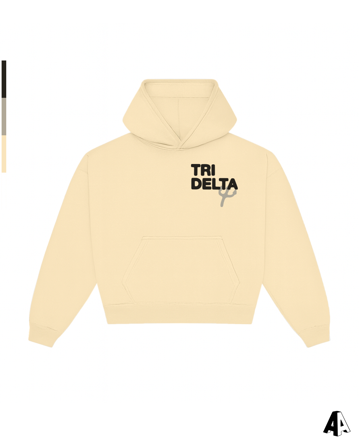 Free Spirit Light Yellow Hoodie - Delta Delta Delta - front