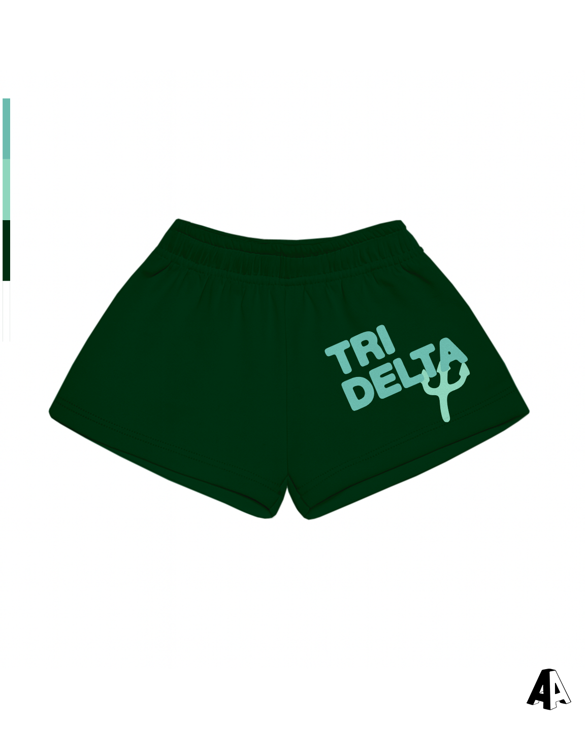Free Spirit Forest Green Shorts - Delta Delta Delta - front