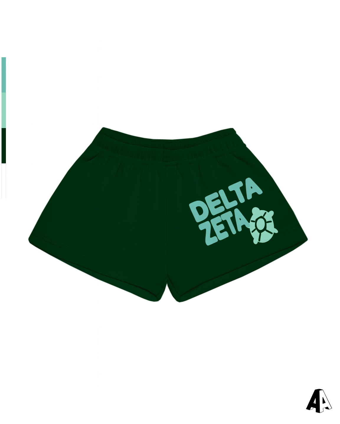 Free Spirit Forest Green Shorts - Delta Zeta - front