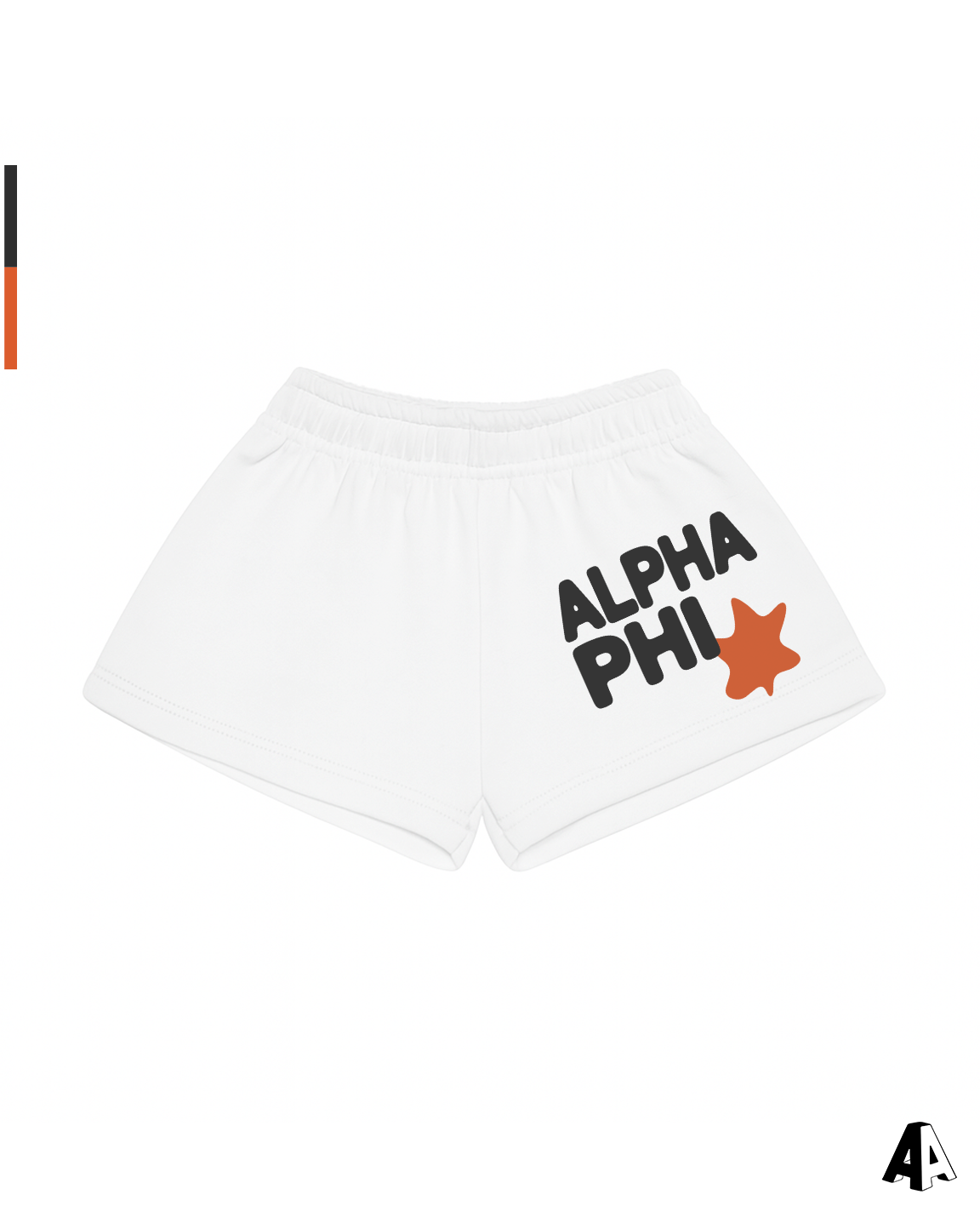 Free Spirit White Shorts - Alpha Phi - front