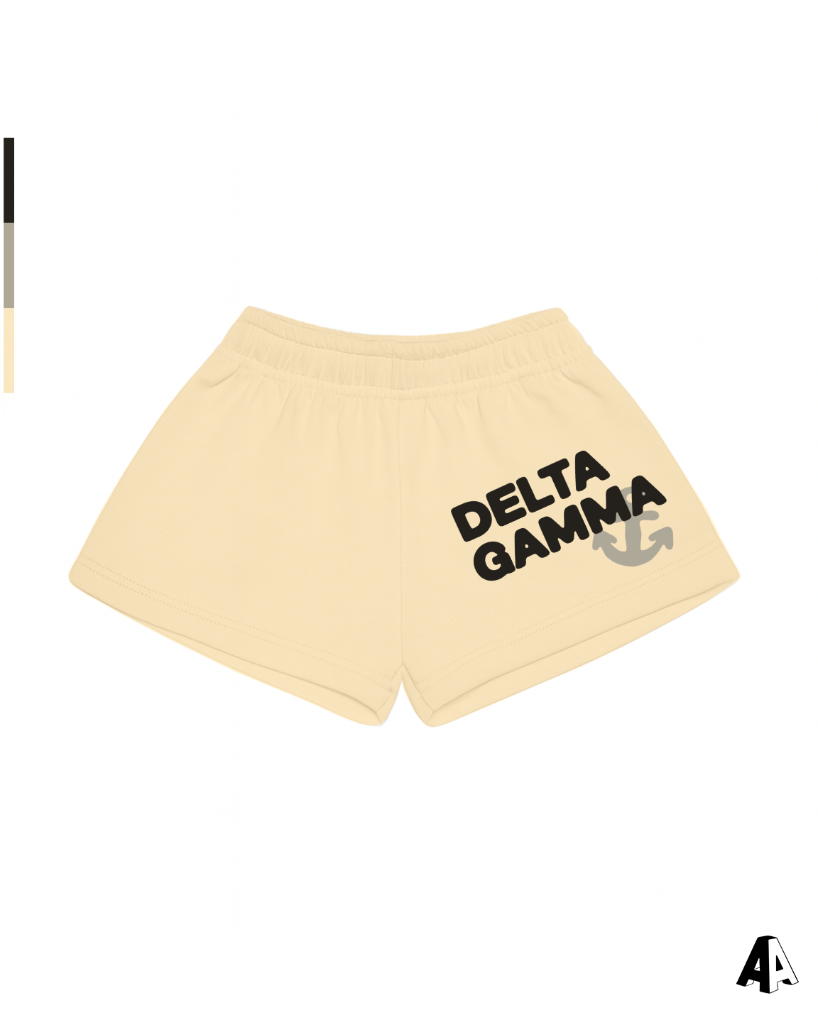 Free Spirit Light Yellow Shorts - Delta Gamma - front